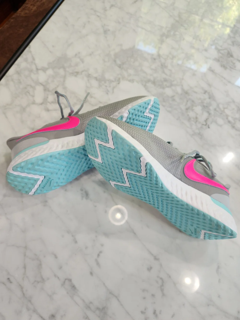 Nike Women's Gray Athletic Sneakers with Pink and Mint Accents, BRAND NEW.